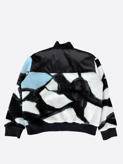 Louis Vuitton Black, Blue & White Logo Fleece Jacket
