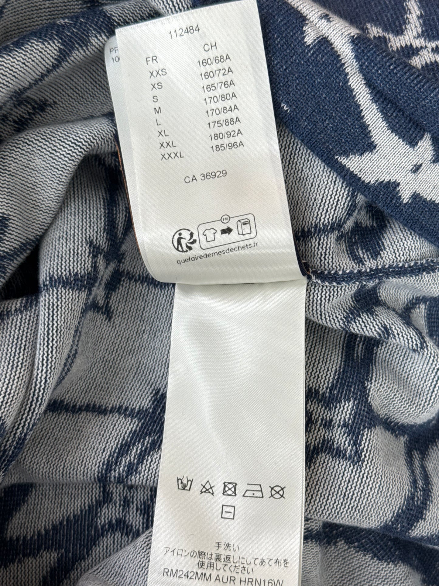 Louis Vuitton Blue & White Barb Wire Monogram Intarsia T-Shirt