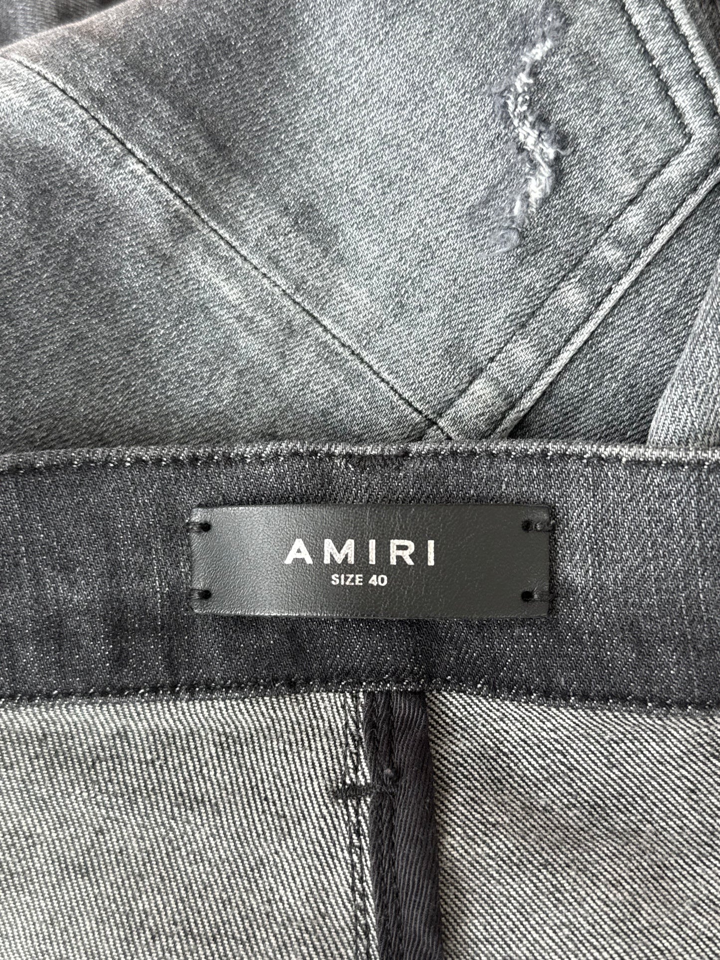 Amiri Storm Grey & Blue Patch MX1 Jeans