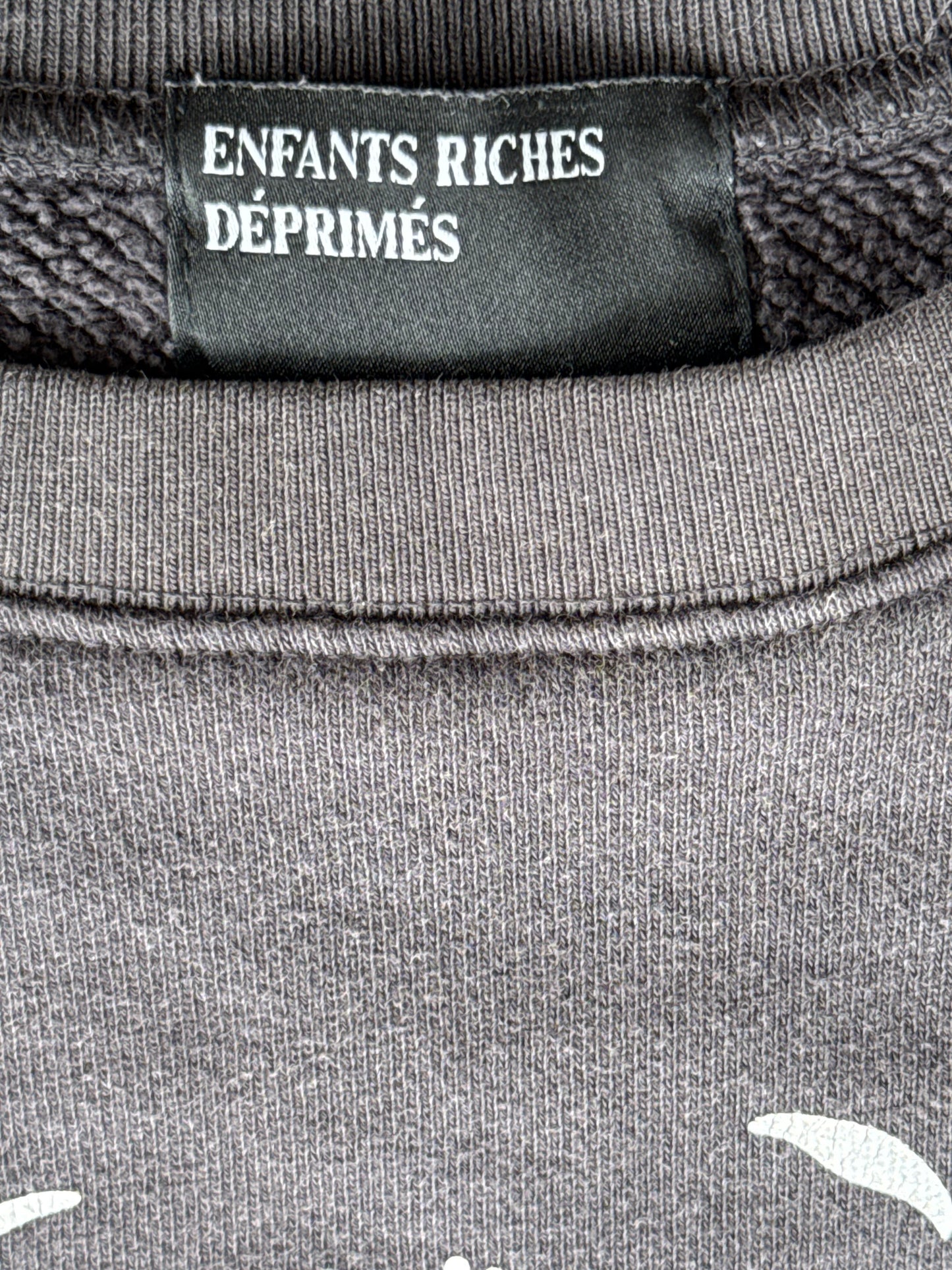 Enfants Riches Deprimes Faded Black & White Le Rosey Graphic Sweater