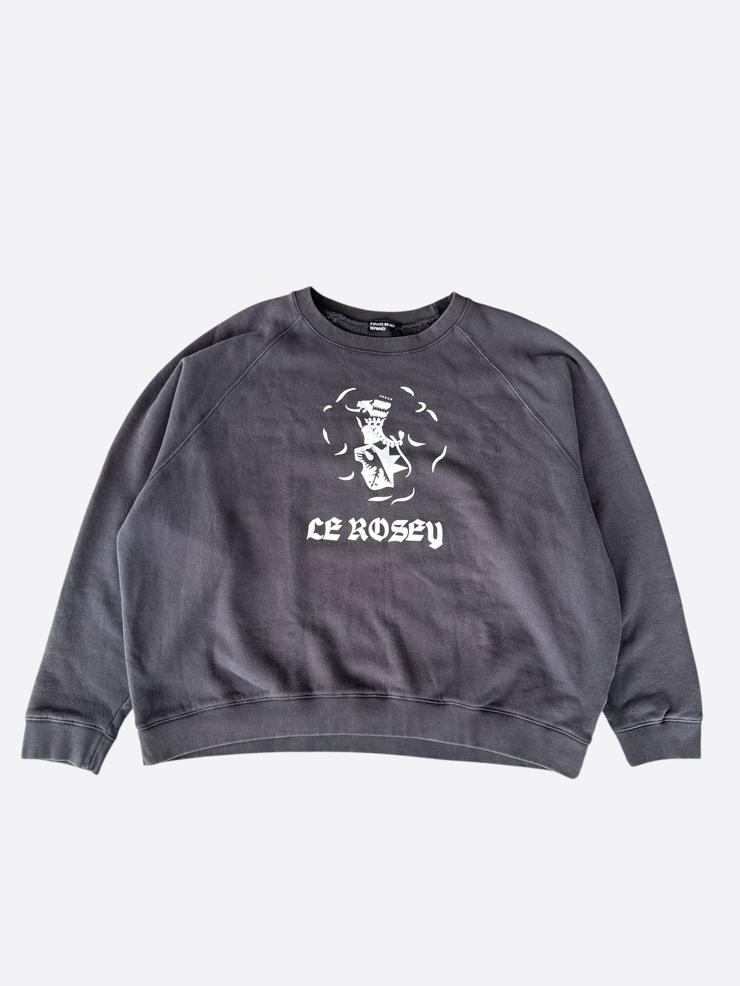 Enfants Riches Deprimes Faded Black & White Le Rosey Graphic Sweater