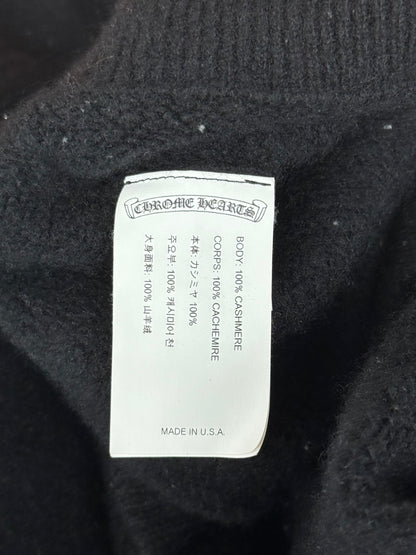 Chrome Hearts Black & White Embroidered Logo Cashmere Hoodie