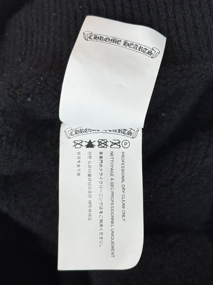 Chrome Hearts Black & White Embroidered Logo Cashmere Hoodie