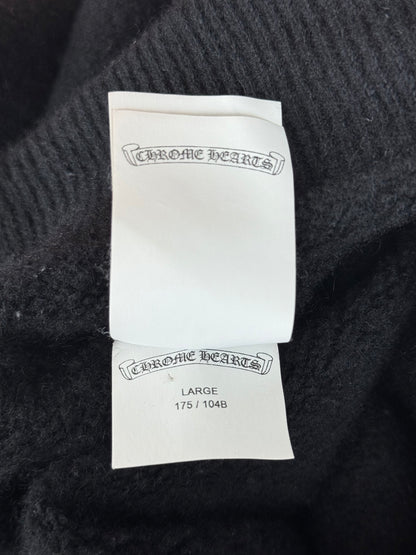 Chrome Hearts Black & White Embroidered Logo Cashmere Hoodie