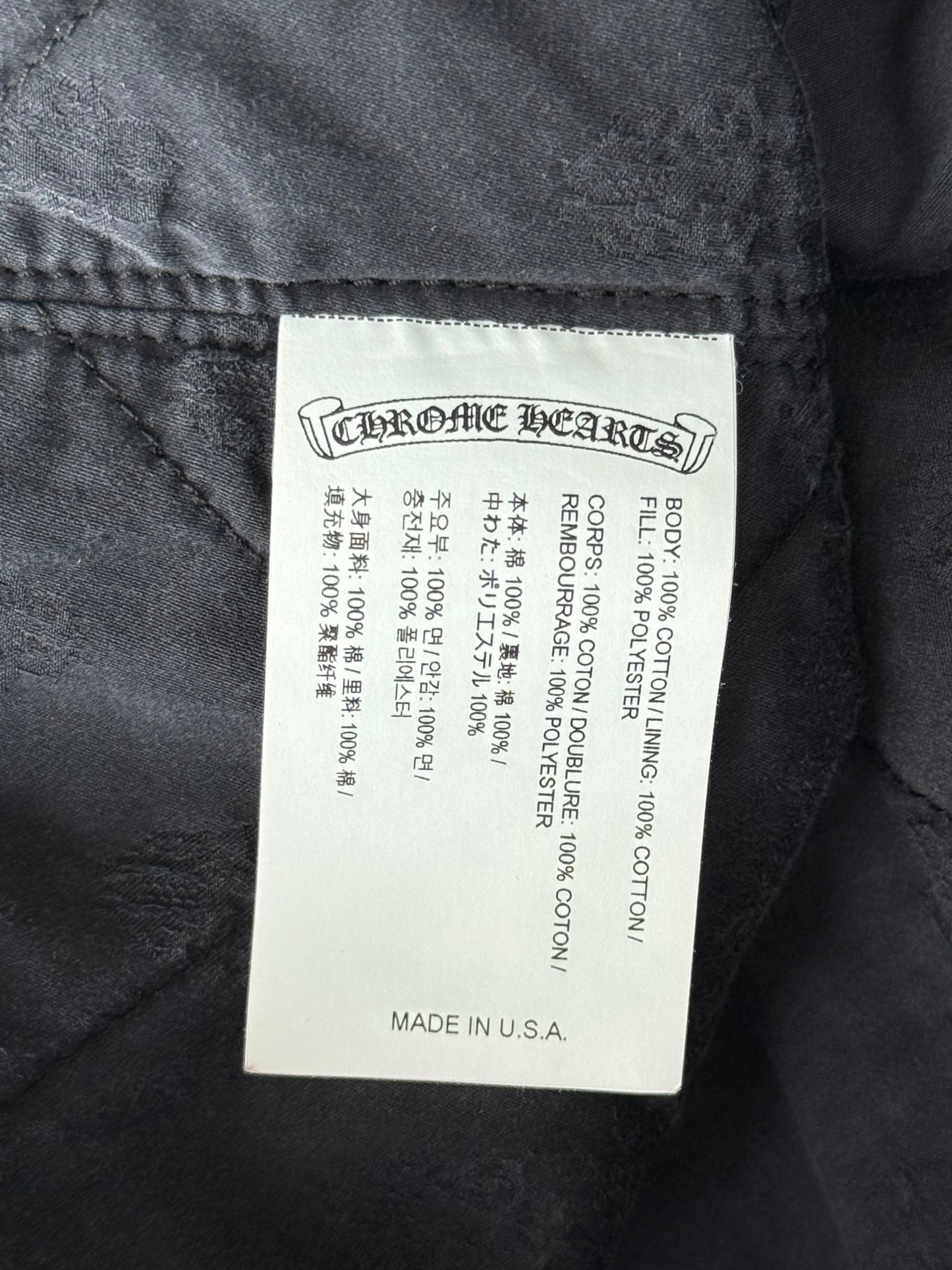Chrome Hearts Grey & Yellow Floral Padded Flannel Jacket