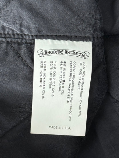 Chrome Hearts Grey & Yellow Floral Padded Flannel Jacket