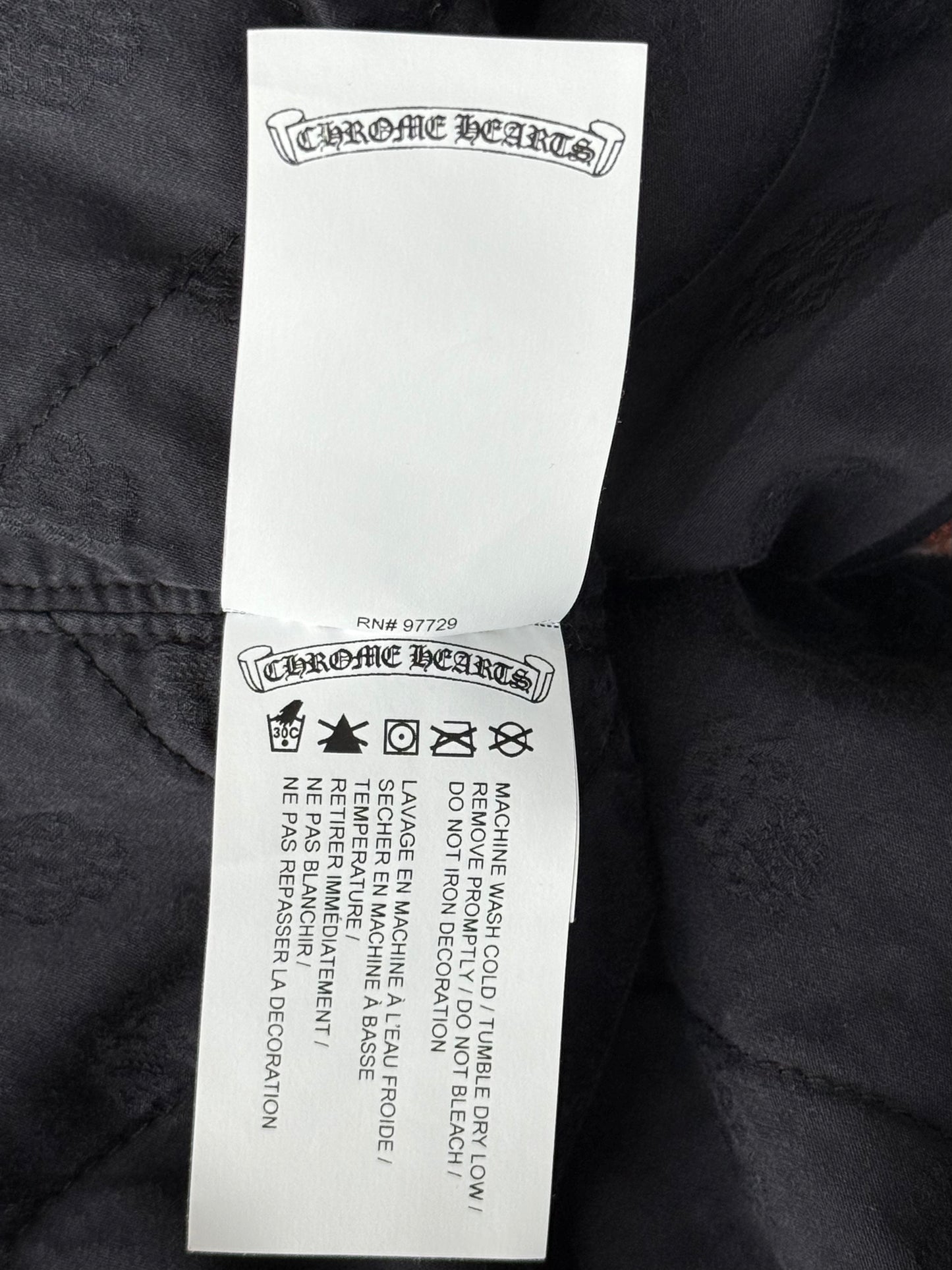 Chrome Hearts Grey & Yellow Floral Padded Flannel Jacket