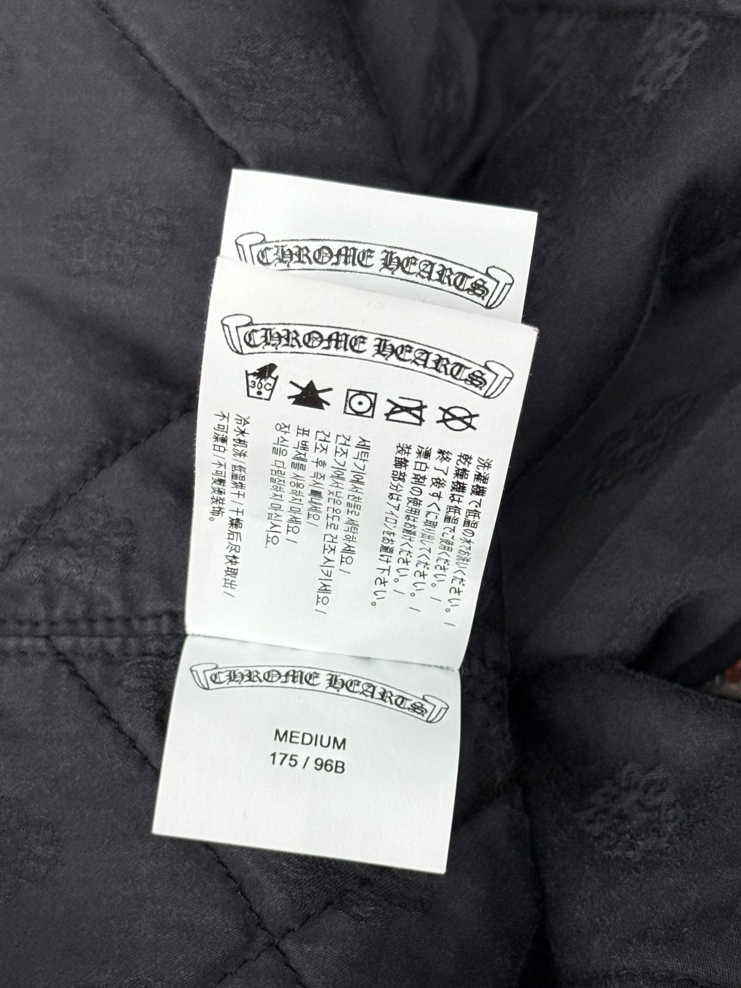 Chrome Hearts Grey & Yellow Floral Padded Flannel Jacket