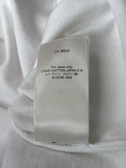 Louis Vuitton White & Pink Flower Logo Intarsia T-Shirt
