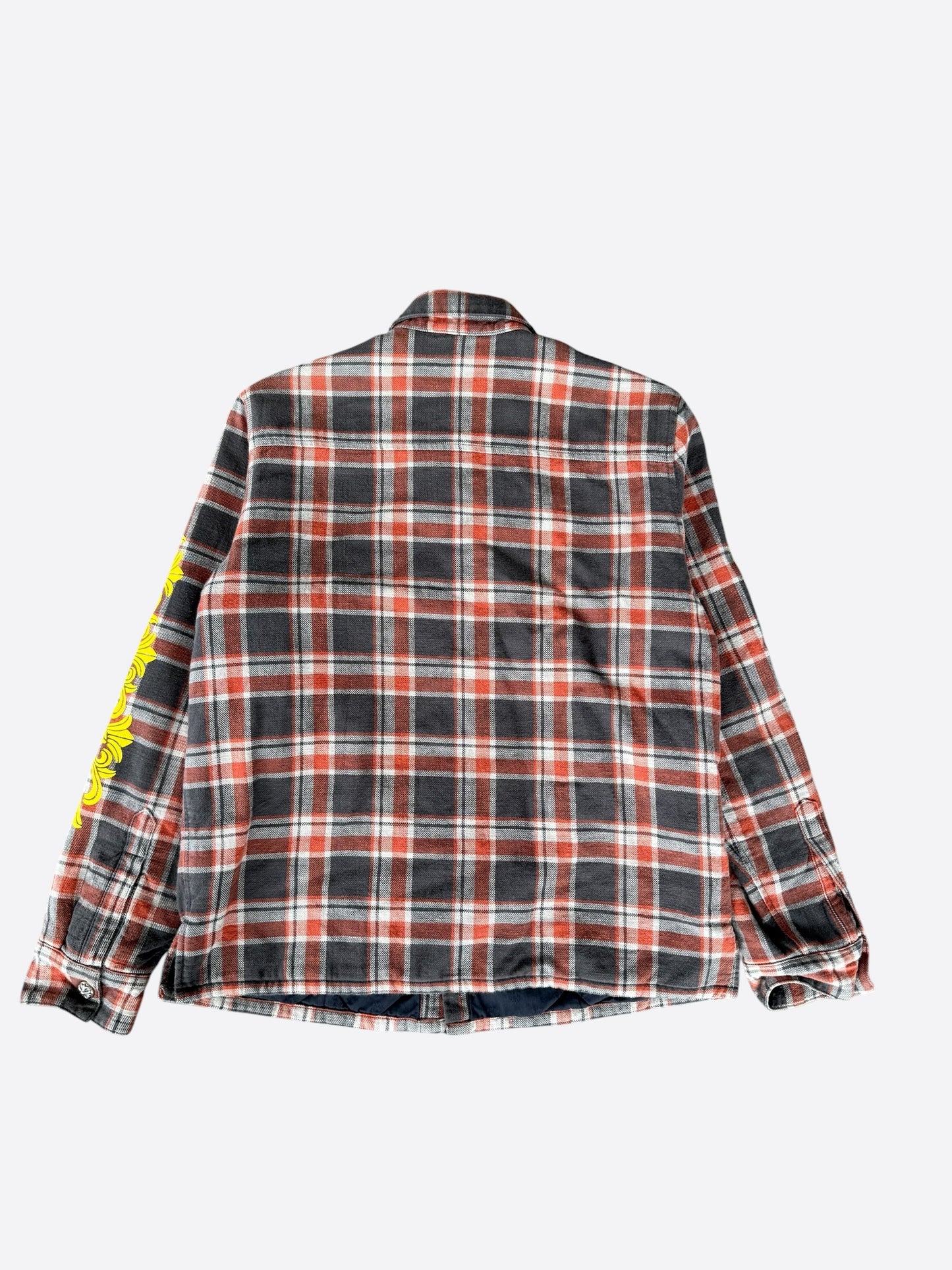 Chrome Hearts Grey & Yellow Floral Padded Flannel Jacket