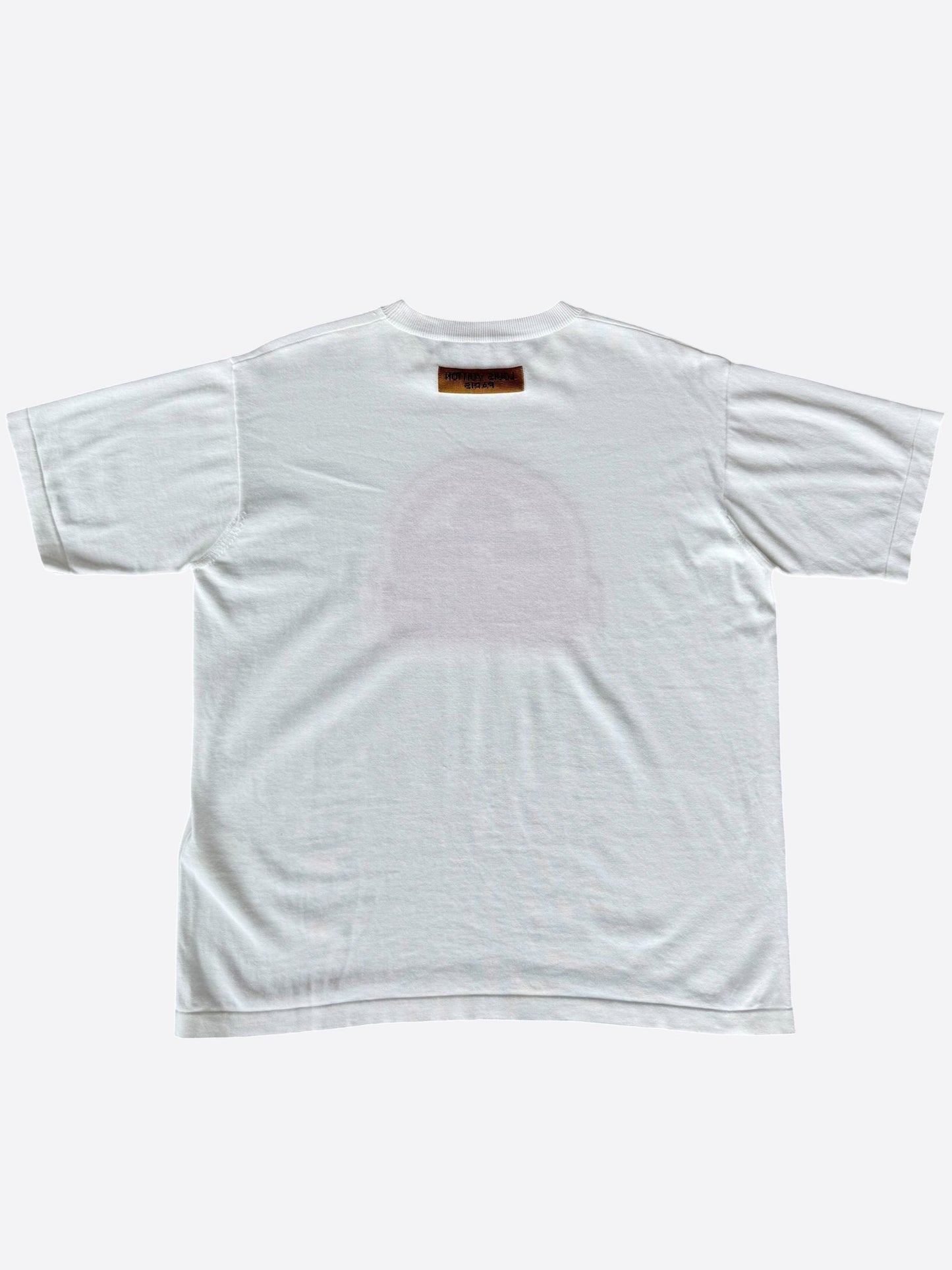 Louis Vuitton White & Pink Flower Logo Intarsia T-Shirt