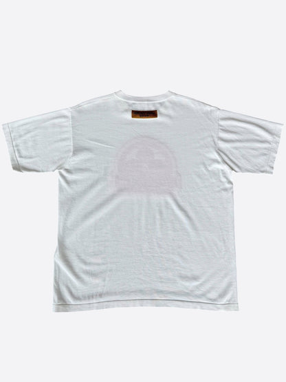 Louis Vuitton White & Pink Flower Logo Intarsia T-Shirt