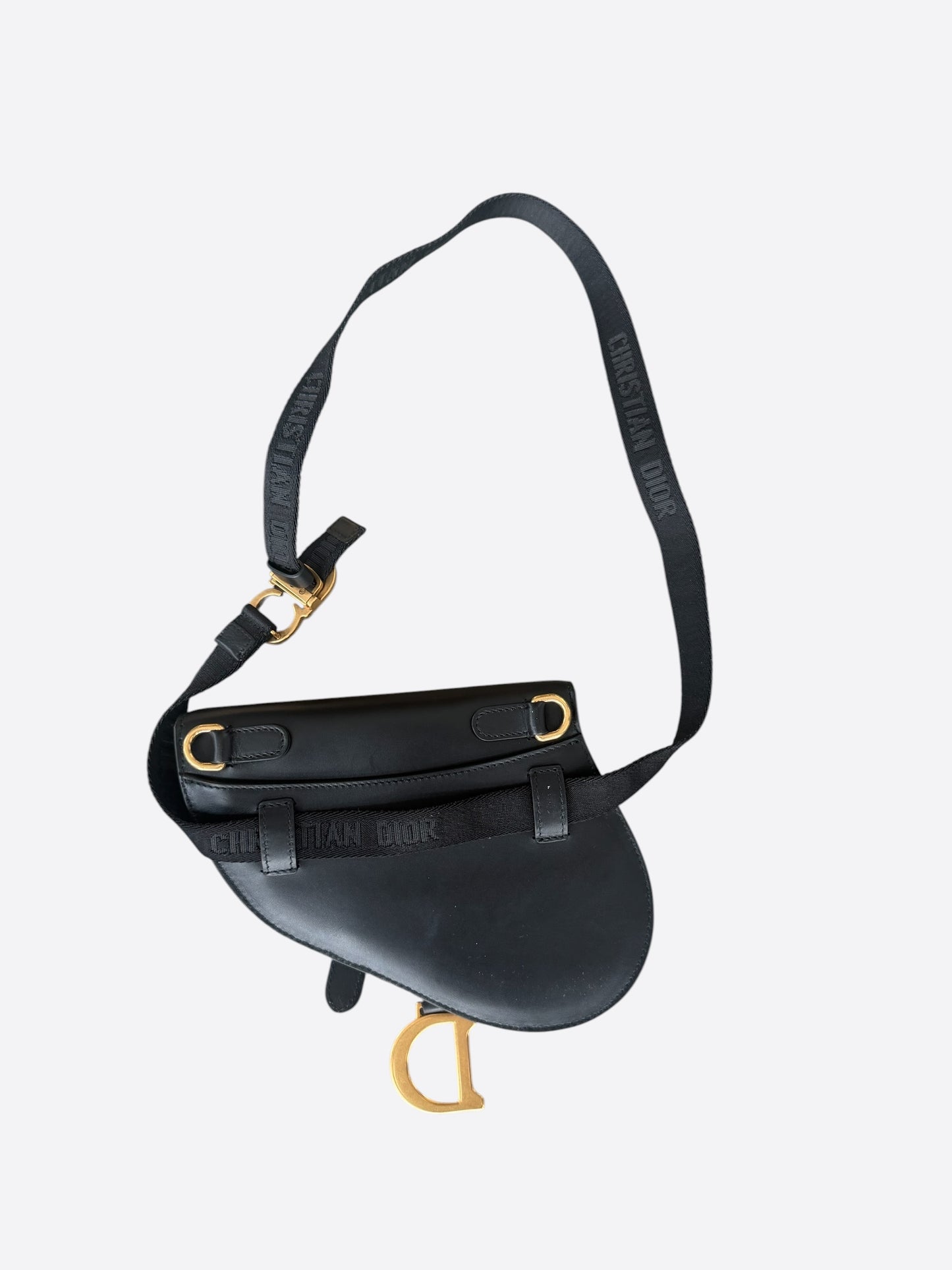 Dior Black Leather Saddle Belt Bag