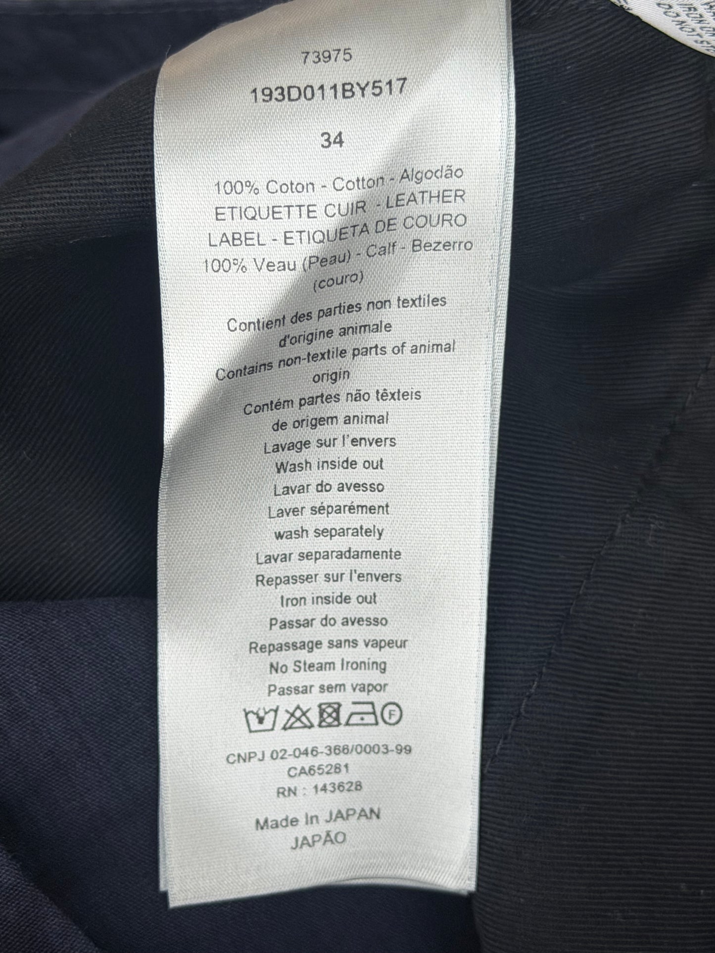 Dior Dark Blue Oblique Jeans