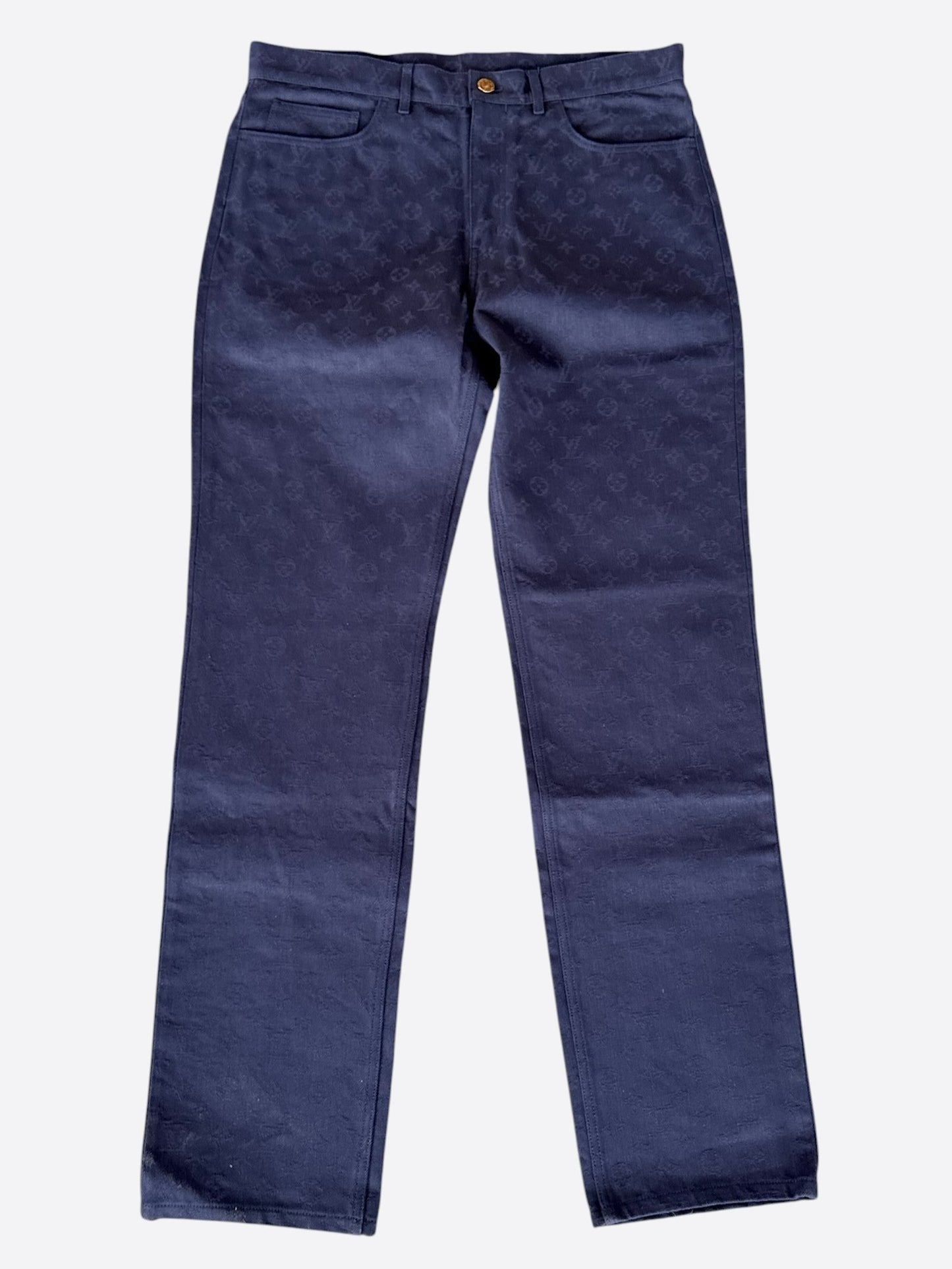 Louis Vuitton Navy Monogram Watercolor Jeans