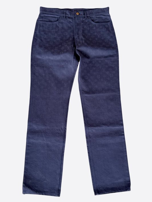 Louis Vuitton Navy Monogram Watercolor Jeans