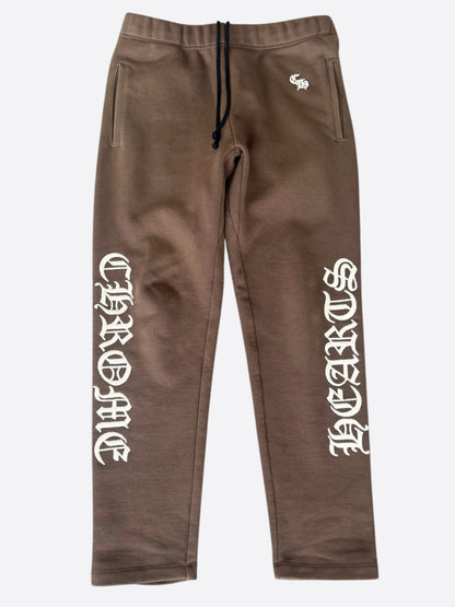 Chrome Hearts Brown & White Embroidered Slo Ride Sweatpants