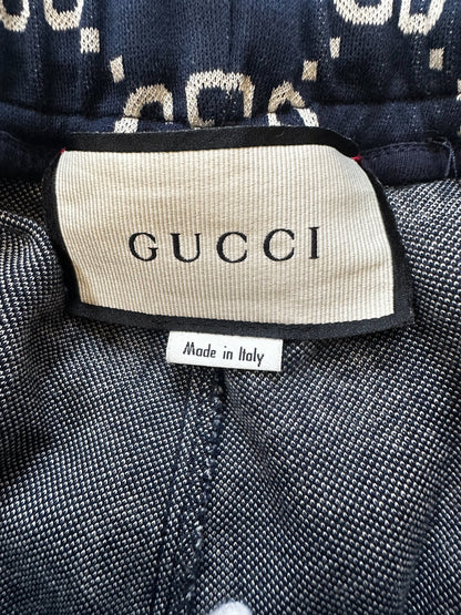 Gucci Navy & White GG Monogram Jacquard Shorts