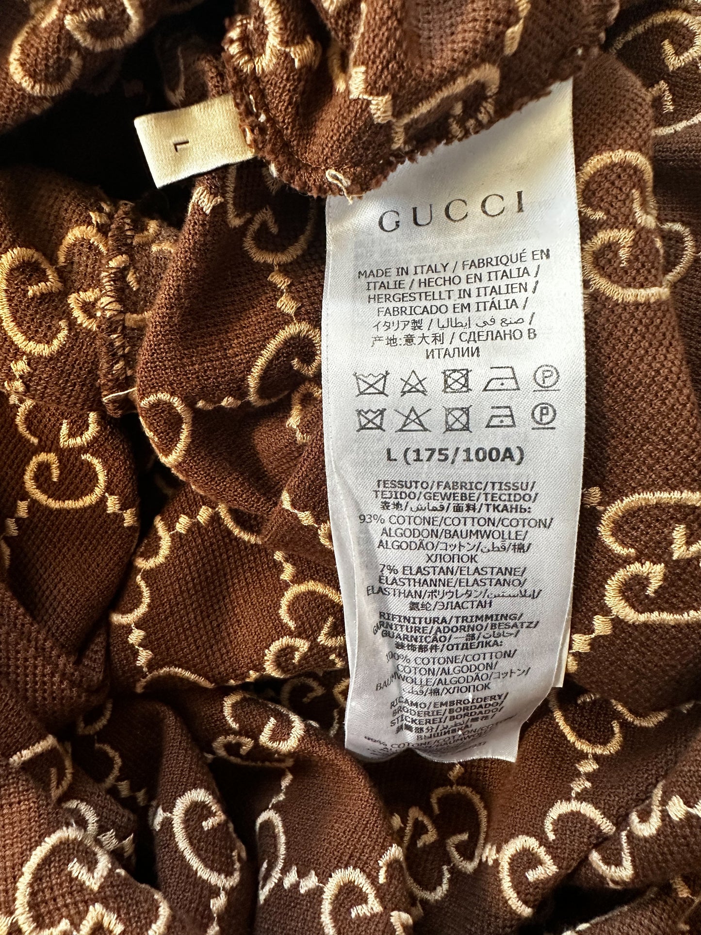 Gucci Brown & Tan GG Monogram Polo T-Shirt