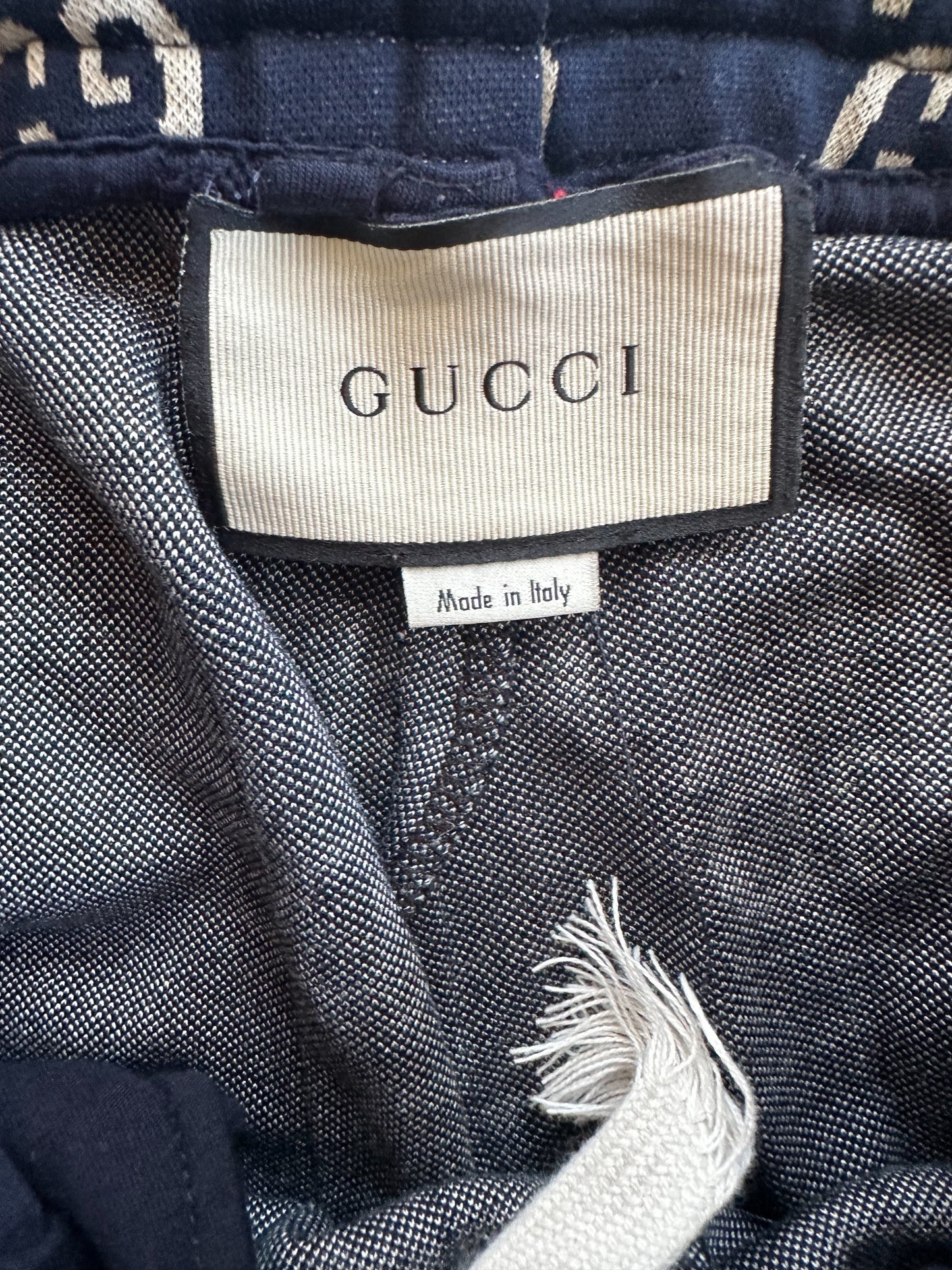 Gucci Blue & White GG Monogram Trackpants