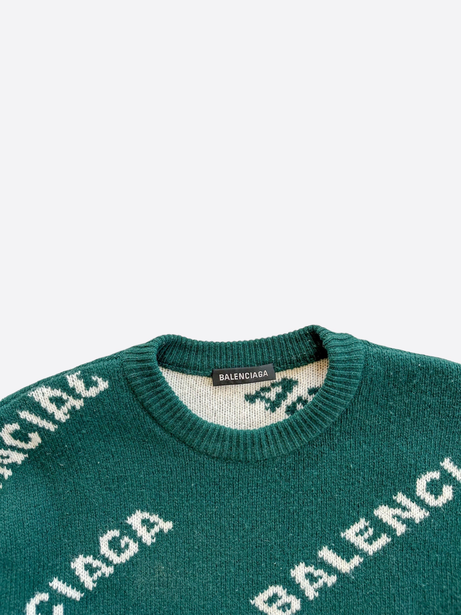 Green balenciaga sweater hotsell