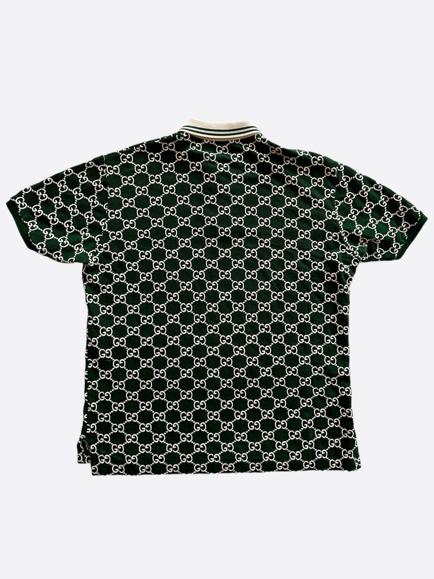 Gucci Green & White GG Monogram Polo T-Shirt