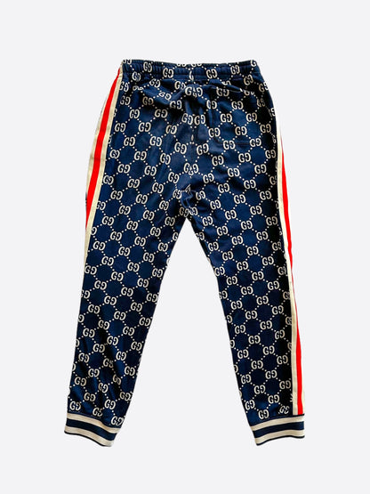 Gucci Blue & White GG Monogram Trackpants