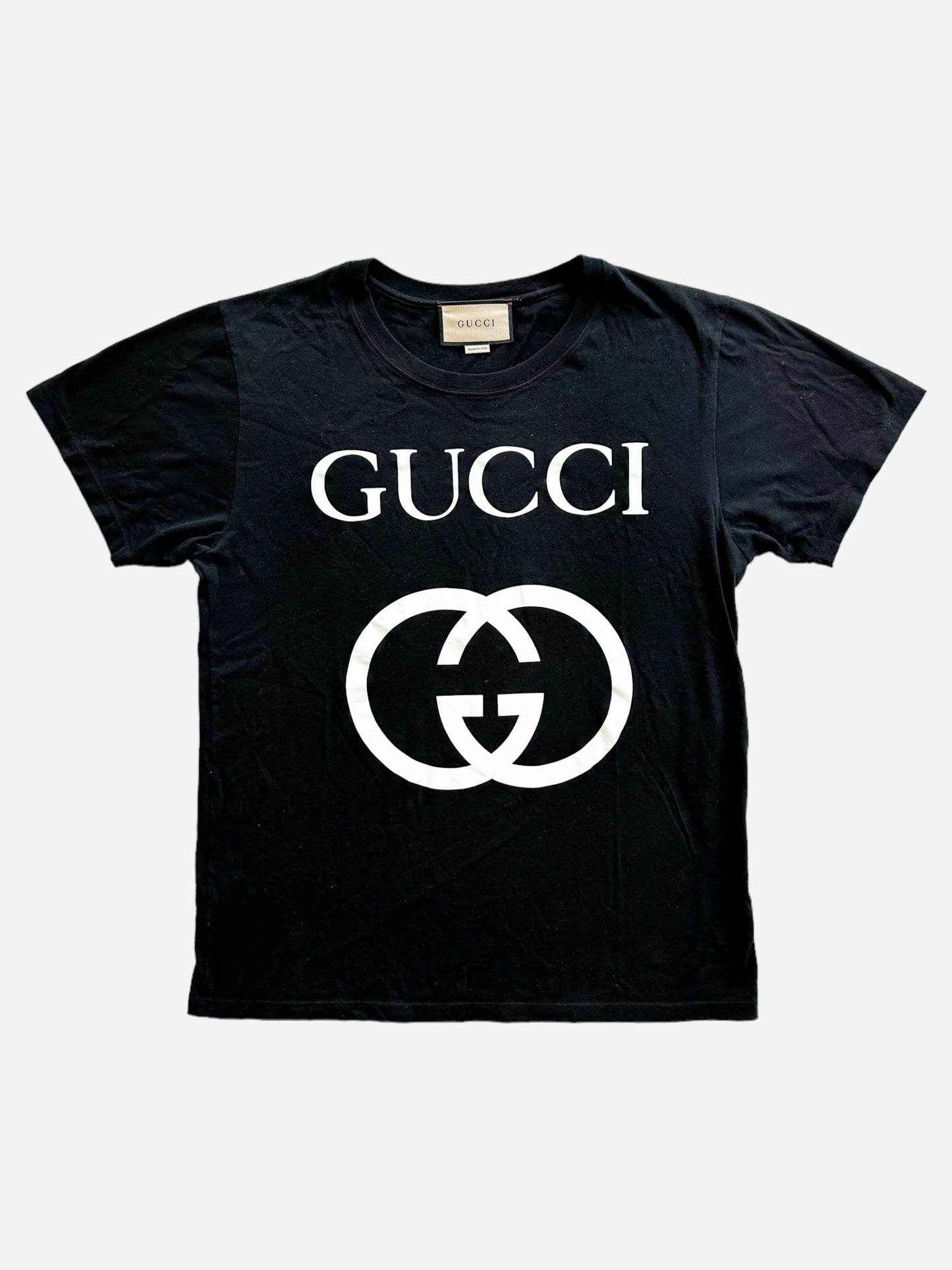 Gucci Black & White Interlocking Logo T-Shirt