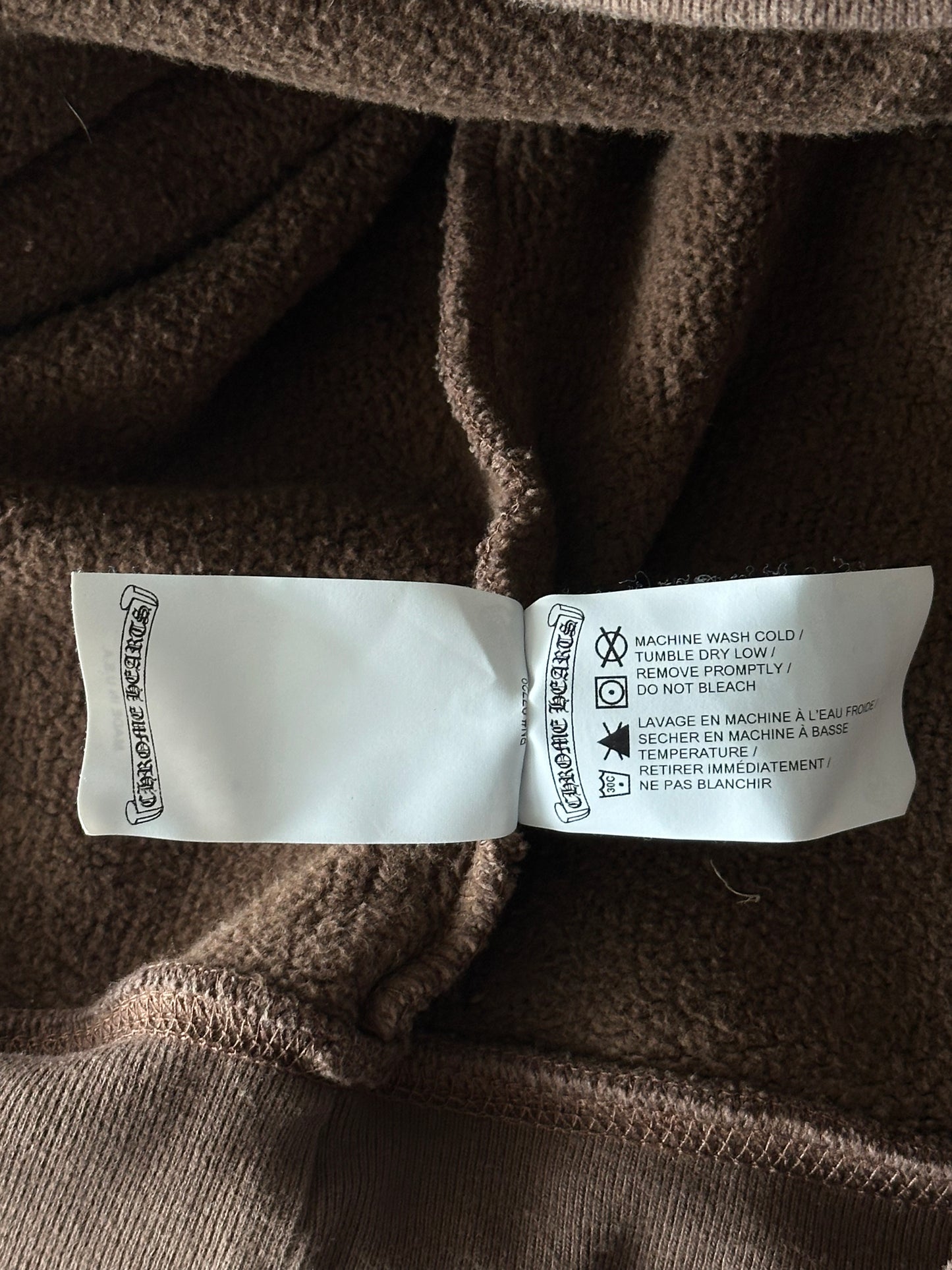 Chrome Hearts Brown & White Embroidered Logo Quarter Zip Sweater
