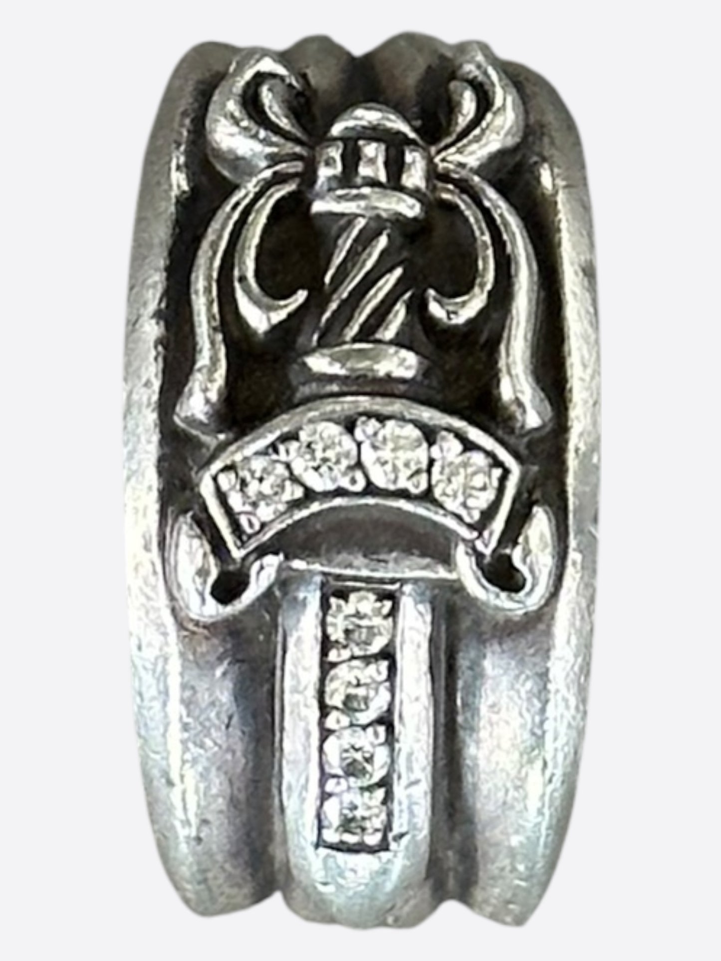 Chrome Hearts Silver & Diamond Dagger Ring