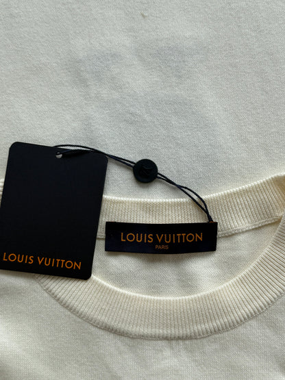 Louis Vuitton Nigo Cream Duck Logo Intarsia T-Shirt