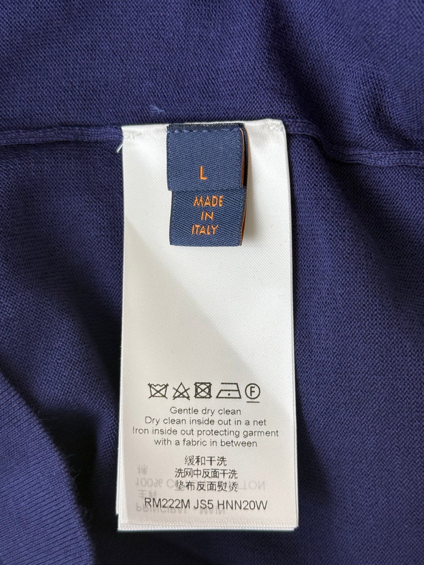 Louis Vuitton Blue & White Script Logo Intarsia T-Shirt