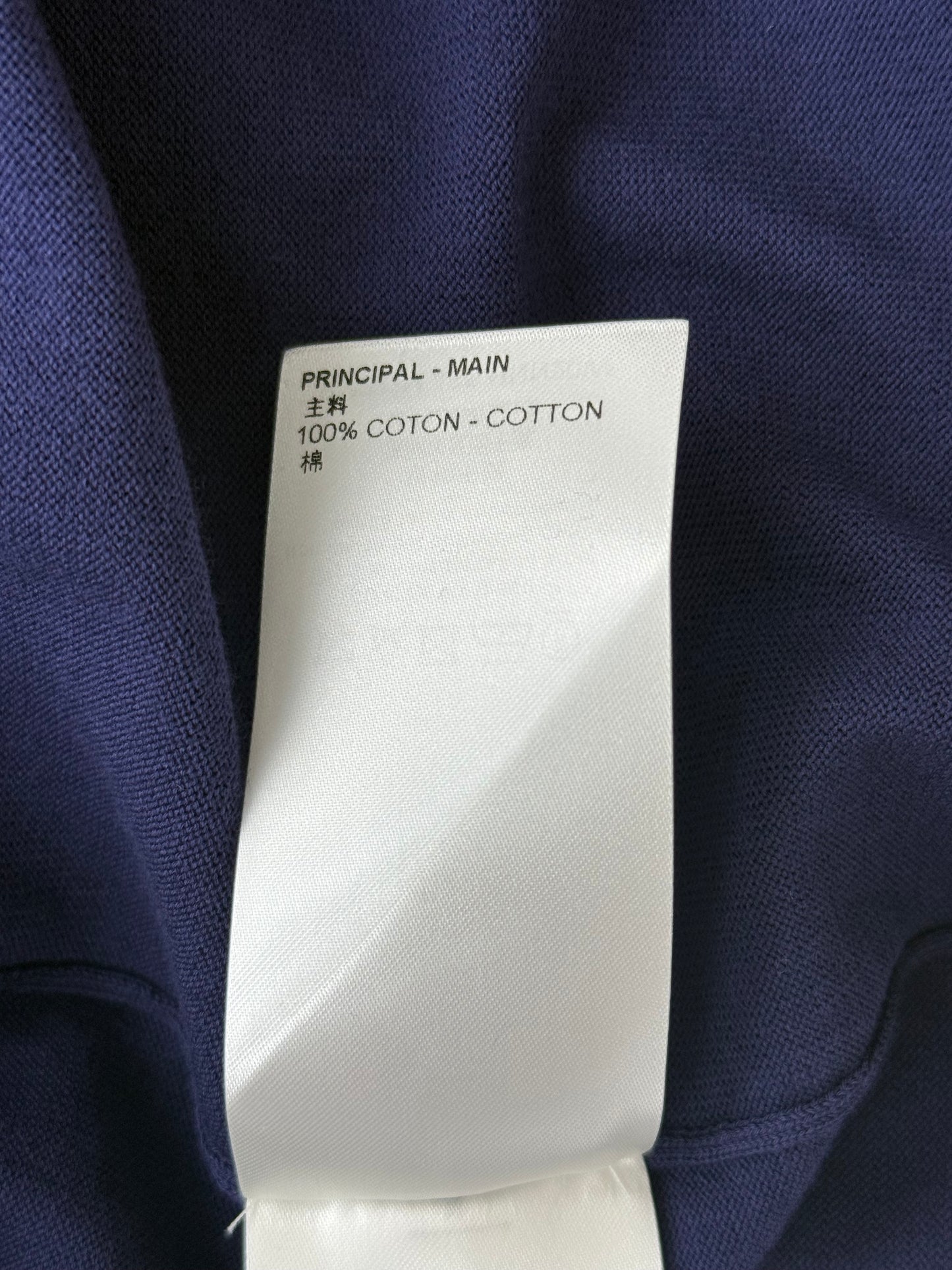 Louis Vuitton Blue & White Script Logo Intarsia T-Shirt