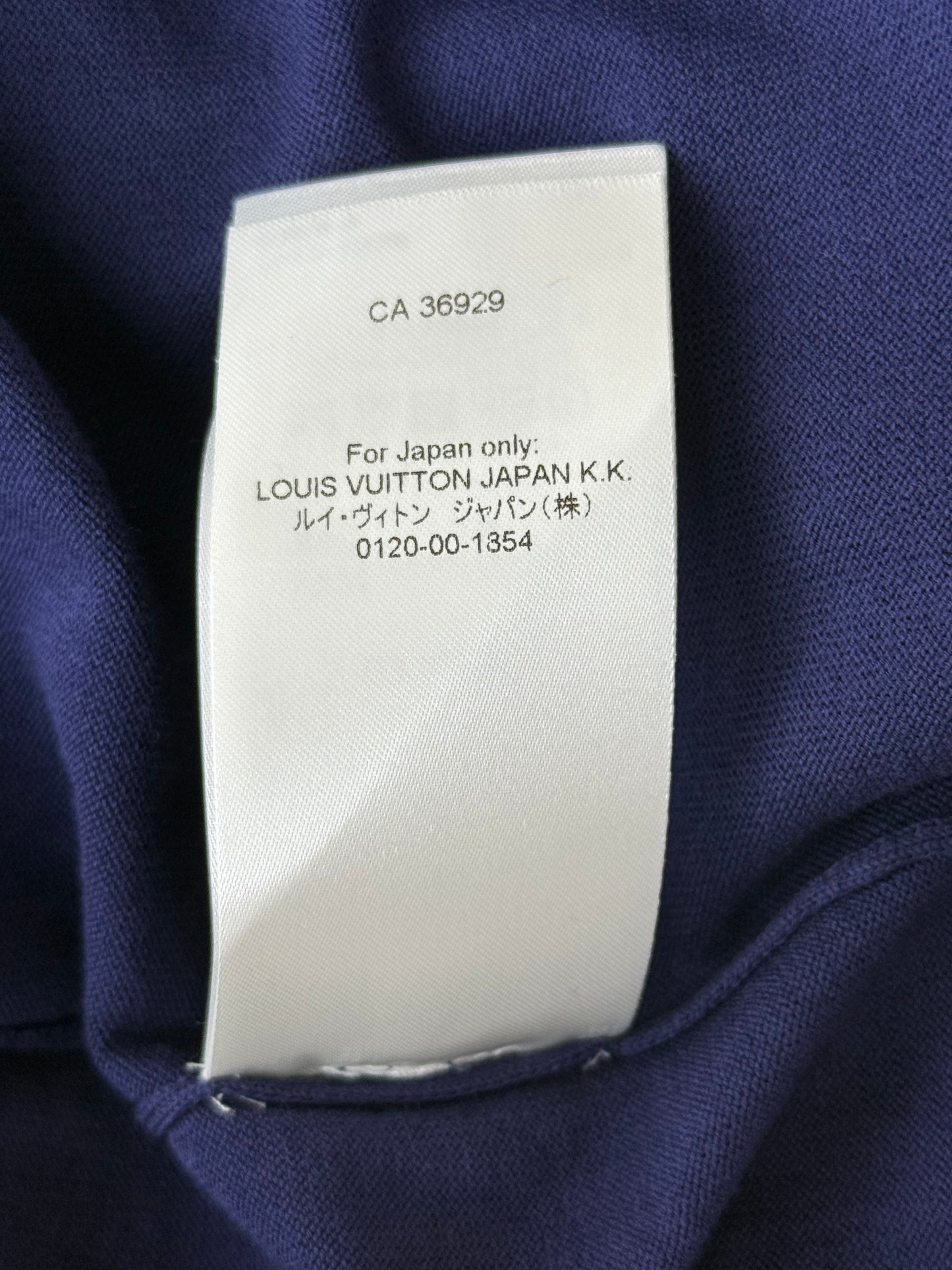 Louis Vuitton Blue & White Script Logo Intarsia T-Shirt