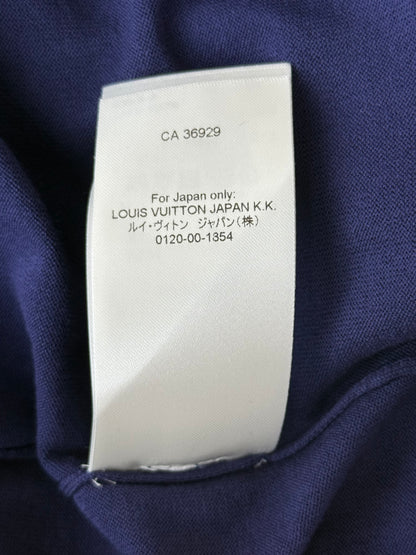 Louis Vuitton Blue & White Script Logo Intarsia T-Shirt