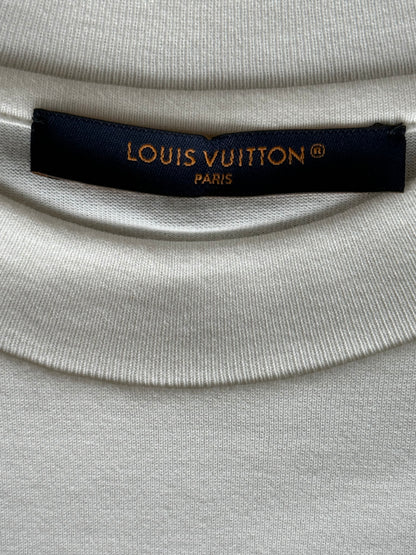 Louis Vuitton White & Black Birds Logo T-Shirt