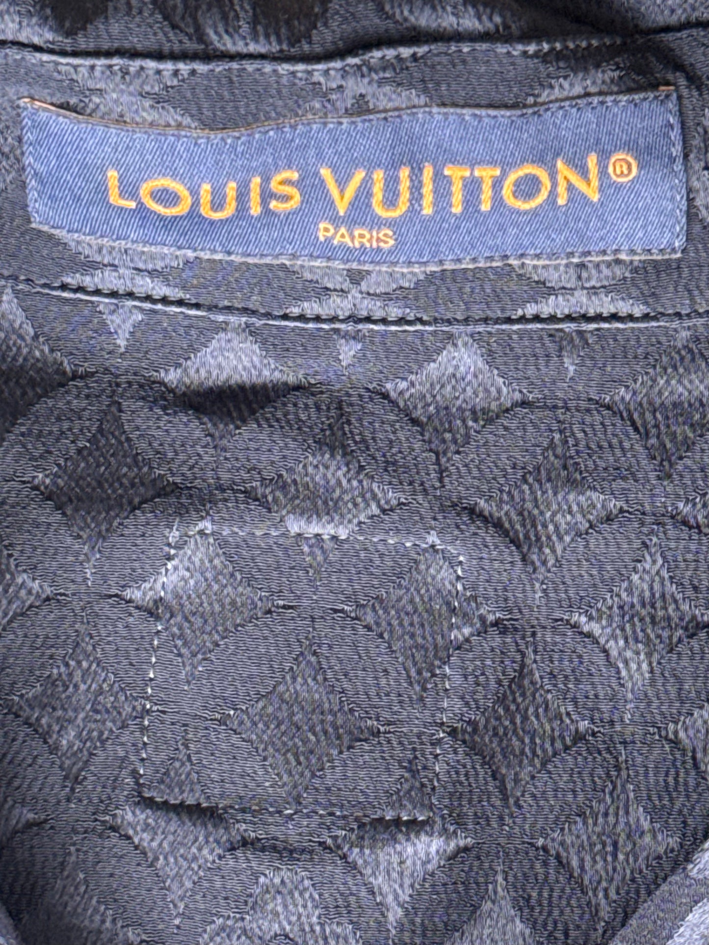 Louis Vuitton Black Jacquard Monogram Button Up Shirt