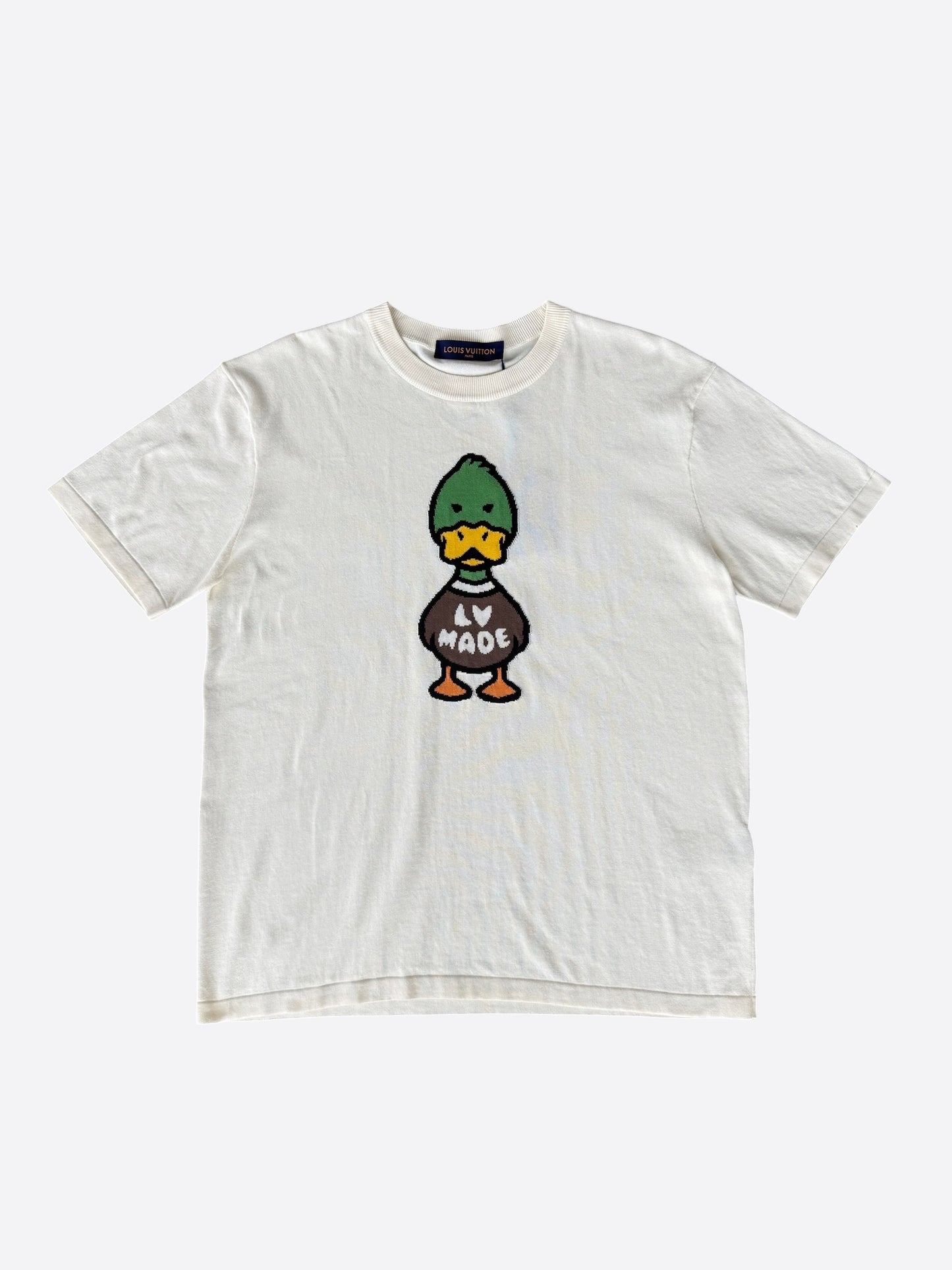 Louis Vuitton Nigo Cream Duck Logo Intarsia T-Shirt