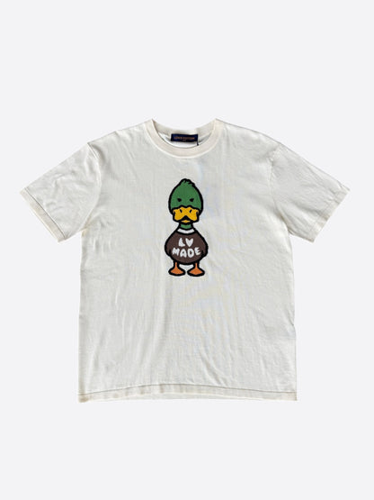 Louis Vuitton Nigo Cream Duck Logo Intarsia T-Shirt