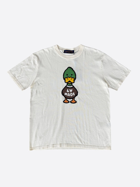 Louis Vuitton Nigo Cream Duck Logo Intarsia T-Shirt