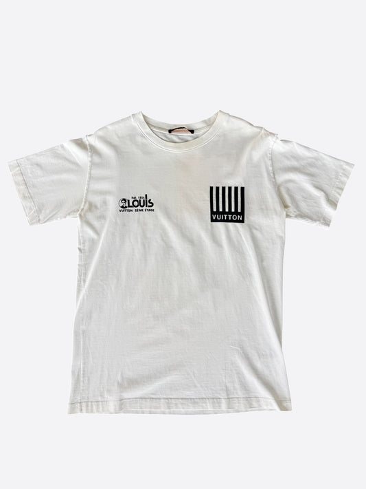 Louis Vuitton White Barcode Logo T-Shirt