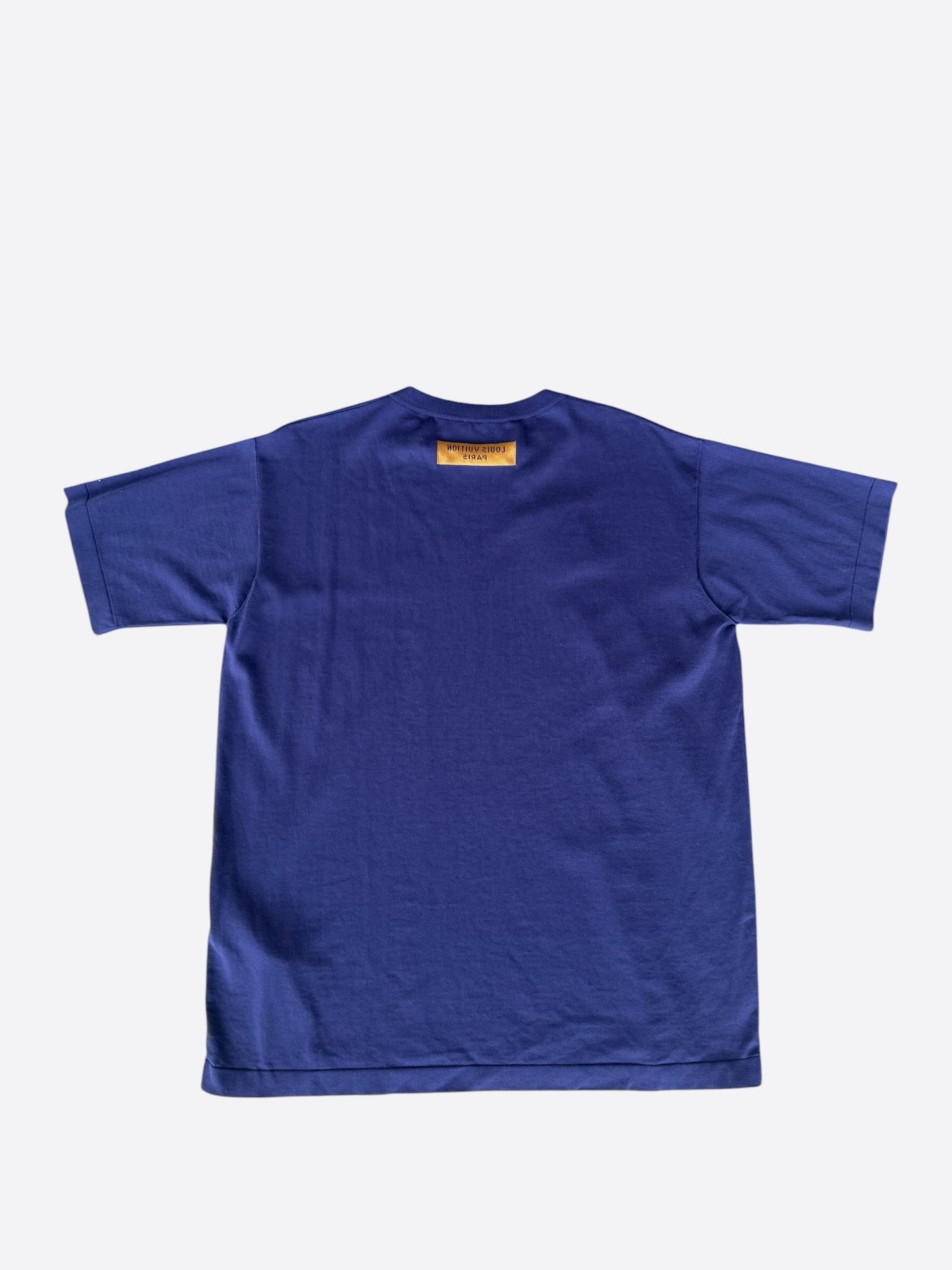 Louis Vuitton Blue & White Script Logo Intarsia T-Shirt