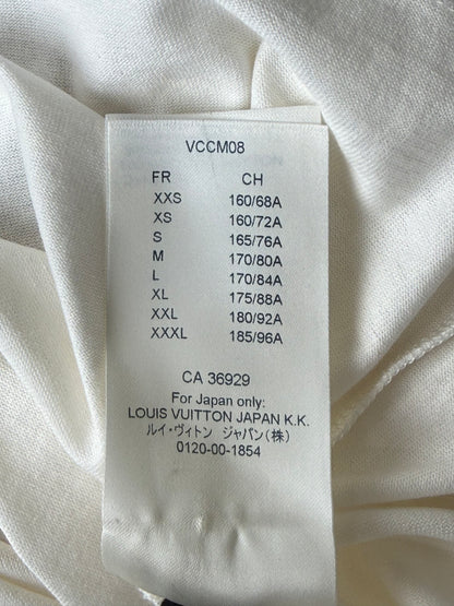 Louis Vuitton White & Blue Chain Logo Intarsia T-Shirt