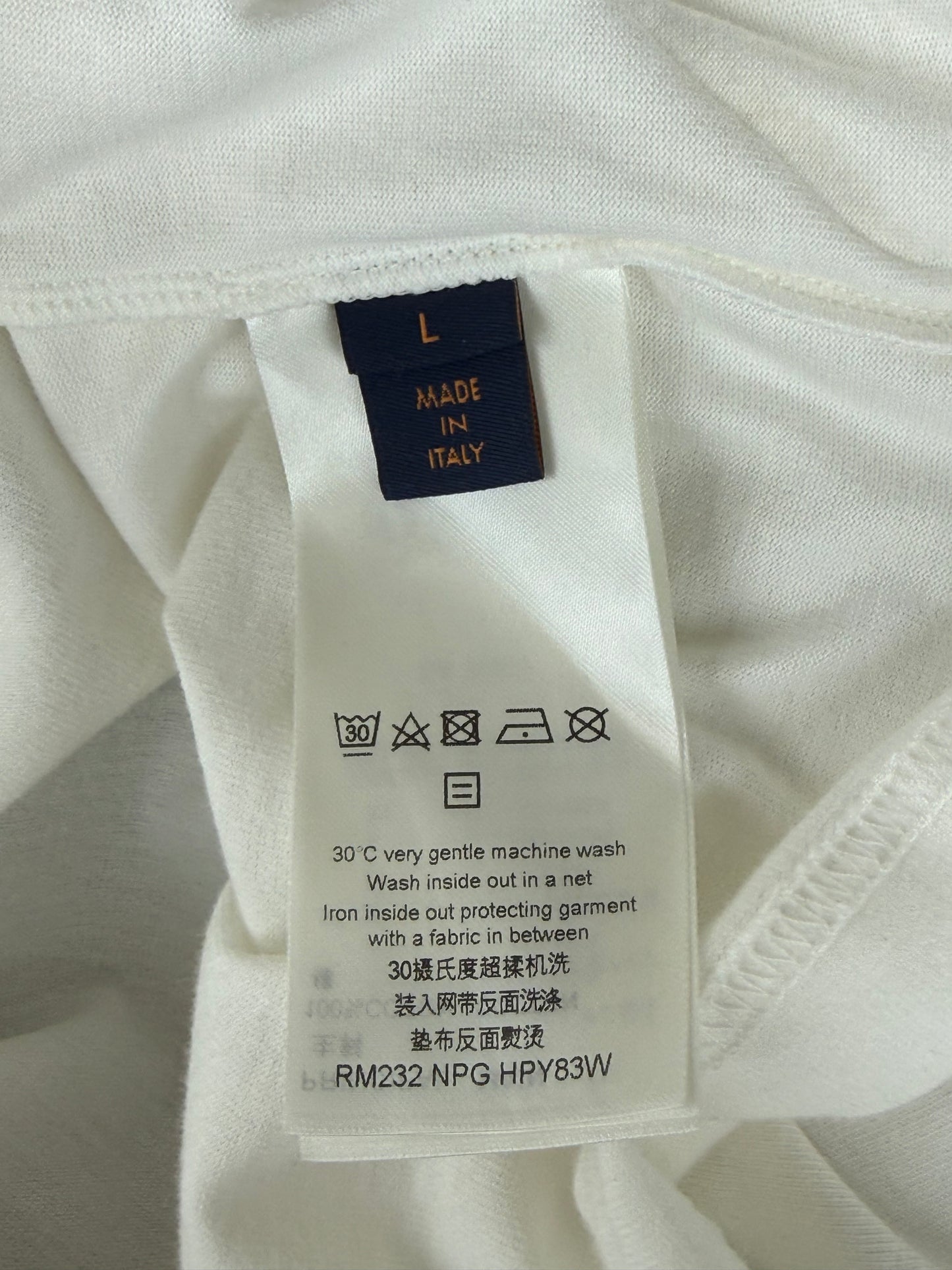 Louis Vuitton White & Black Birds Logo T-Shirt