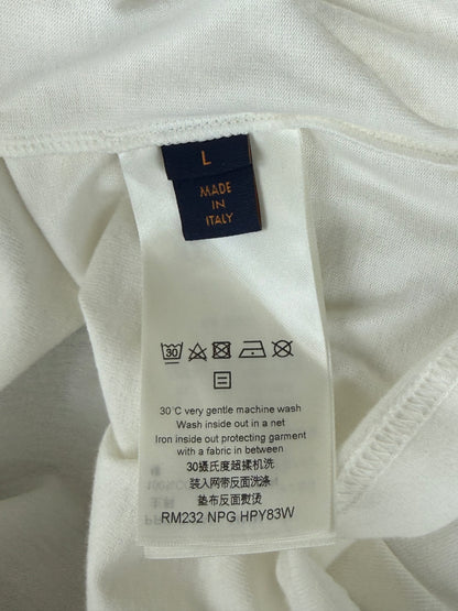 Louis Vuitton White & Black Birds Logo T-Shirt