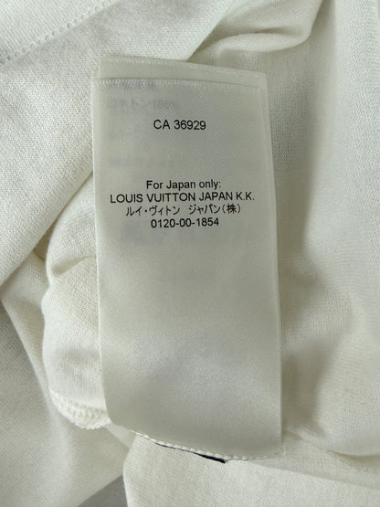 Louis Vuitton White & Black Birds Logo T-Shirt
