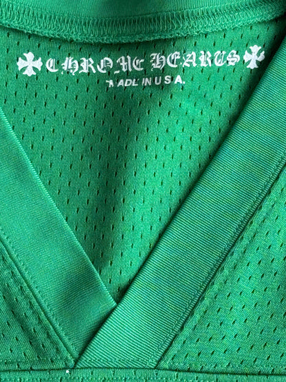 Chrome Hearts Green & Yellow Logo Mesh Jersey T-Shirt
