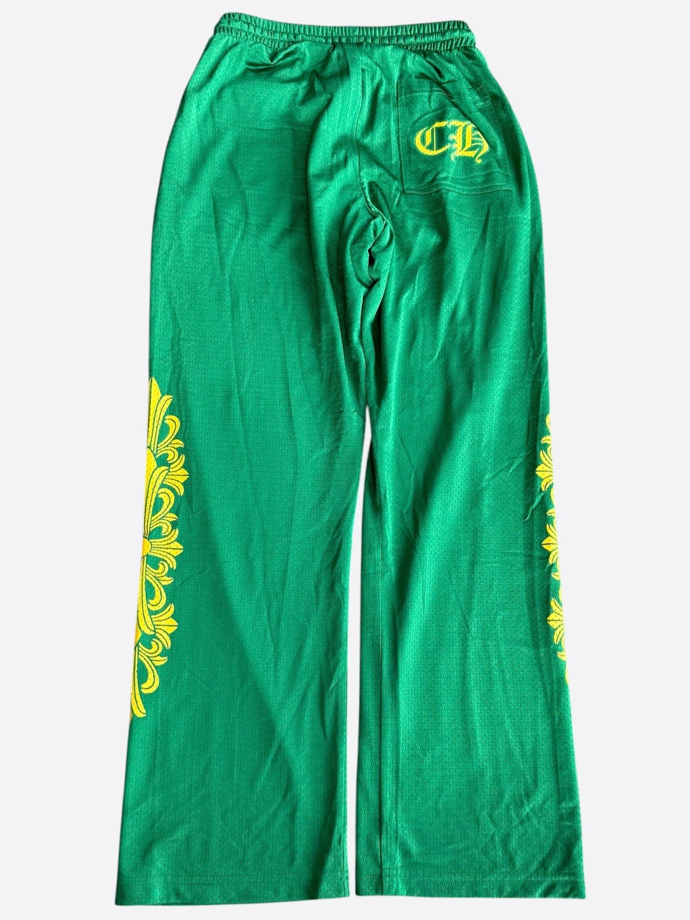 Chrome Hearts Green & Yellow Floral Nylon Mesh Trackpants