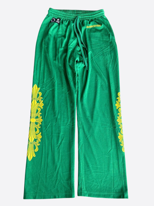 Chrome Hearts Green & Yellow Floral Nylon Mesh Trackpants