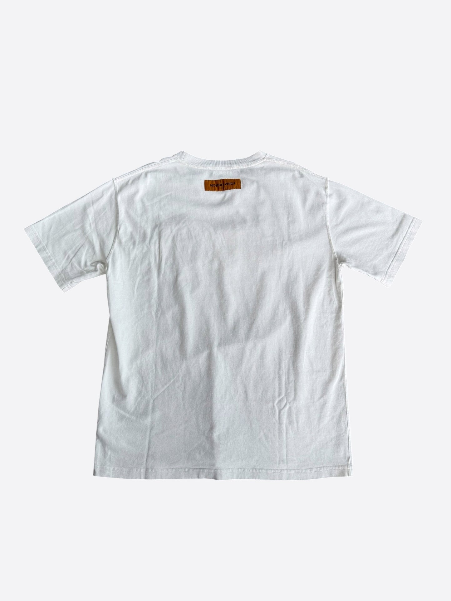 Louis Vuitton White Graffiti Logo Embroidered T-Shirt